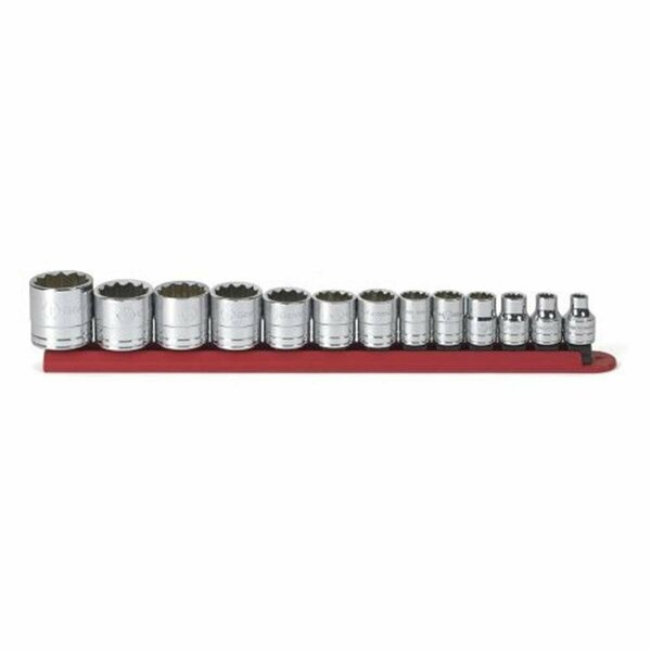Makeithappen 13 Piece 0.33 Inch Drive 12 Point Standard Sae Socket Set MA79928